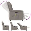 vidaXL Fauteuil de massage inclinable &eacute;lectrique Taupe Tissu