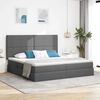 vidaXL Lit avec rangement et matelas Gris fonc&eacute; 200 x 200 cm Polyester