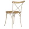 vidaXL Chaises à dossier croisé lot de 6 blanc bois de manguier massif