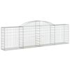 vidaXL Panier de gabions arqu&eacute; 300x30x80/100 cm Fer galvanis&eacute;