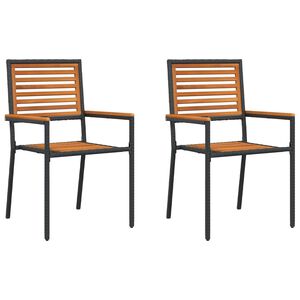vidaXL Chaises empilables de jardin 2 pcs Marron et Noir
