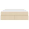 vidaXL Lit avec rangement et matelas Cr&egrave;me 140 x 200 cm Polyester