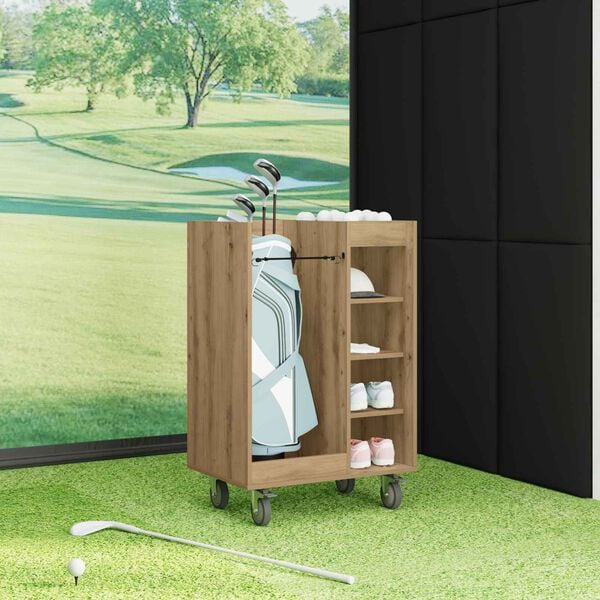 vidaXL Armoire de Golf avec roue Uni Chêne artisanal 65 x 45 x 98 cm
