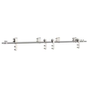 vidaXL Kit fixation porte coulissante 200 cm Acier inoxydable Argent&eacute;