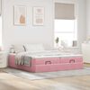 vidaXL Cadre de lit ottoman avec matelas rose 180x200 cm velours