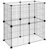vidaXL Cage animaux de compagnie &agrave; 12 panneaux et porte Noir 35x35 cm