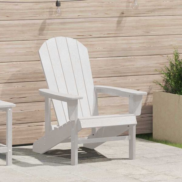 vidaXL Chaise Adirondack Blanc 74 x 82 x 92cm HDPE