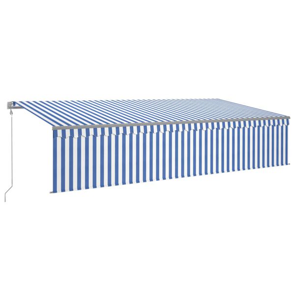 vidaXL Auvent automatique rétractable avec store 6x3 m Bleu et blanc