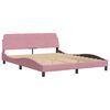 vidaXL Cadre de lit avec LED sans matelas Hanko rose 160x200 cm velours