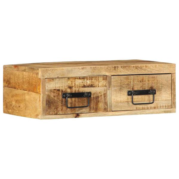 VidaXL Meuble TV mural 60x30x19 cm bois massif de manguier brut