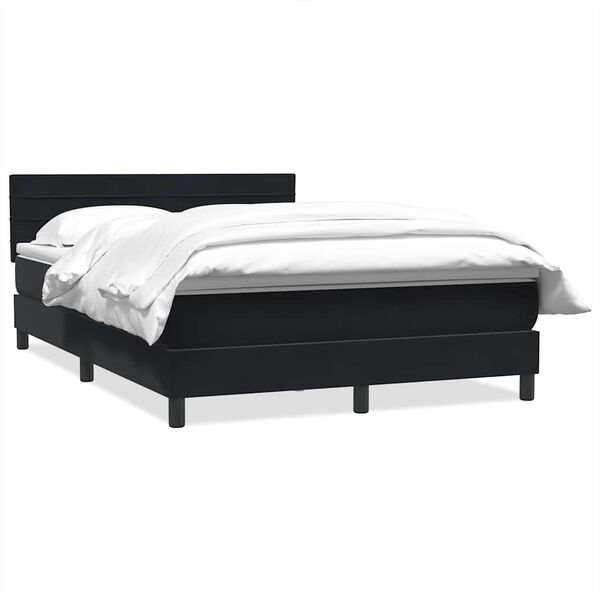 vidaXL Sommier &agrave; lattes de lit avec matelas noir 160x220 cm velours