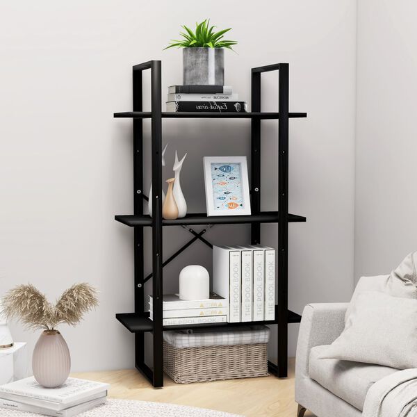 vidaXL &Eacute;tag&egrave;re de rangement noir 60x30x105 cm bois d'ing&eacute;nierie