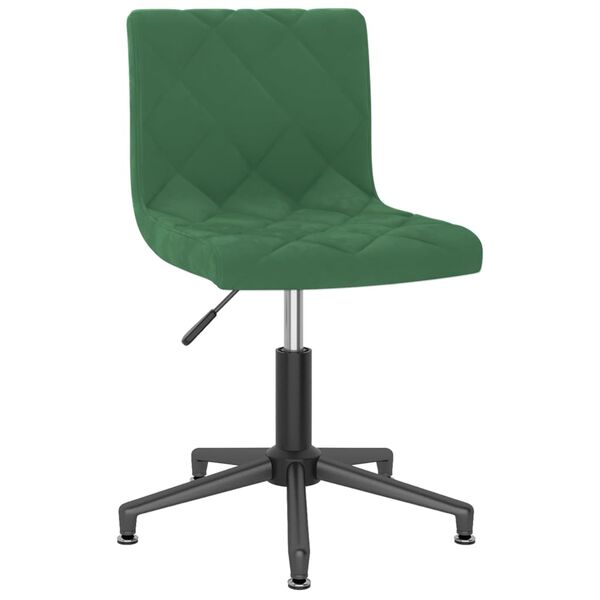 vidaXL Chaises pivotantes &agrave; manger lot de 2 vert fonc&eacute; velours