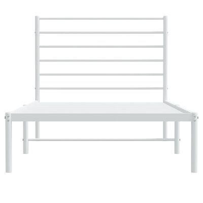 vidaXL Cadre de lit métal sans matelas et tête de lit blanc 100x190 cm