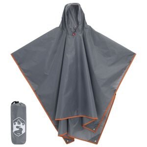 vidaXL Poncho de pluie avec capuche design 2 en 1 gris et orange