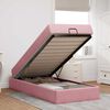 vidaXL Cadre de lit avec matelas avec matelas 2 pcs Rose Velours