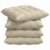 vidaXL Coussins de si&egrave;ge 4 pc Tissu Cr&egrave;me 40 x 40 x 6 cm
