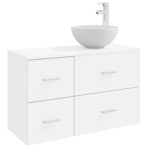 vidaXL Ensemble de mobilier de salle de bain 2 pcs Blanc