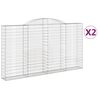 vidaXL Paniers &agrave; gabions arqu&eacute;s 2 pcs 300x30x160/180 cm fer galvanis&eacute;