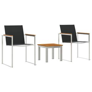 vidaXL Ensemble de salle &agrave; manger pour jardin 3 pcs Marron et Noir