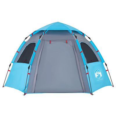 vidaXL Tente de camping cabine 4 personnes bleu libération rapide