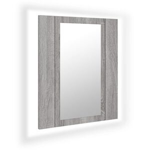 vidaXL Armoire &agrave; miroir LED de salle de bain sonoma gris 40x12x45 cm