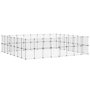 vidaXL Cage animaux de compagnie &agrave; 60 panneaux et porte Noir 35x35 cm