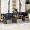 vidaXL Salon de jardin 8pcs avec coussins gris r&eacute;sine tress&eacute;e acacia