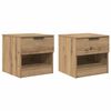 vidaXL Armoire de lit avec tiroir 2 pcs Ch&ecirc;ne artisanal 40 x 39 x 40cm
