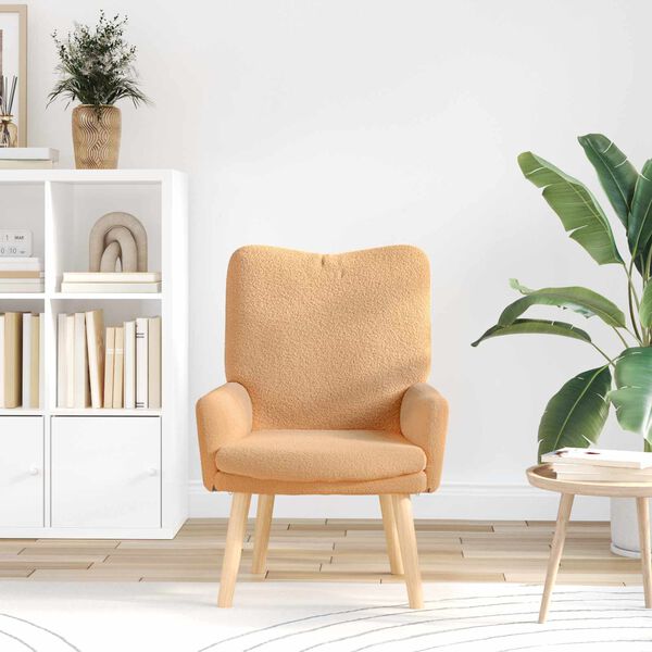 vidaXL fauteuil Beige 63 x 67 x 94 cm Polyester et contreplaqu&eacute;