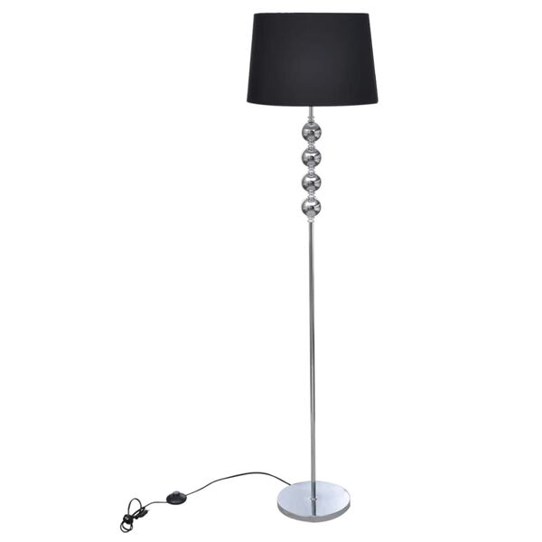 vidaXL Lampadaire avec support haut D&eacute;coration &agrave; 4 boules Noir