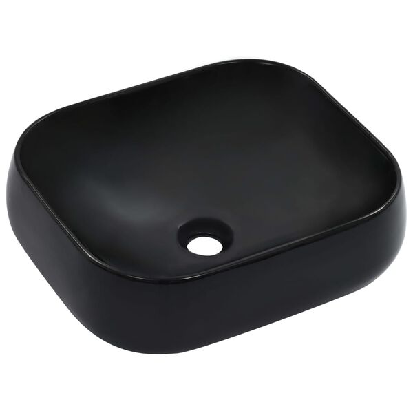 vidaXL Lavabo 44,5 x 39,5 x 14,5 cm C&eacute;ramique Noir