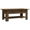 vidaXL Table basse ch&ecirc;ne fum&eacute; 102x55x42 cm bois d'ing&eacute;nierie