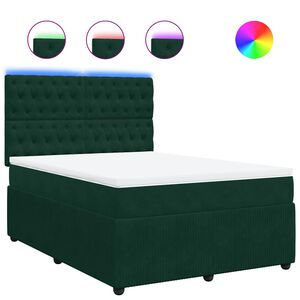 vidaXL Sommier &agrave; lattes de lit et matelas Vert fonc&eacute; 160x200cm Velours