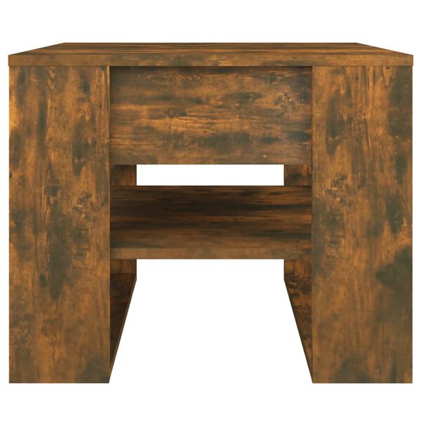 vidaXL Table basse ch&ecirc;ne fum&eacute; 55,5x55x45 cm bois d'ing&eacute;nierie