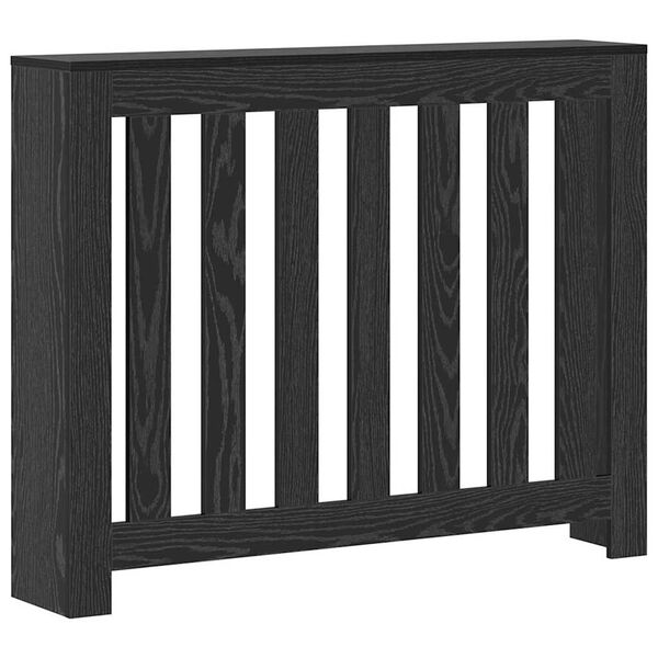 vidaXL Cache-Radiateur Ch&ecirc;ne noir 104 x 20 x 82 cm Bois d'ing&eacute;nierie