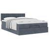 vidaXL Cadre de lit ottoman avec matelas gris fonc&eacute; 140x200 cm velours