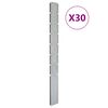 vidaXL Poteaux de cl&ocirc;ture 30 pcs argent&eacute; 200 cm&nbsp;acier galvanis&eacute;