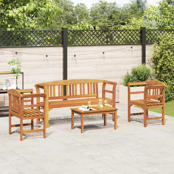 vidaXL Ensemble de salon Rose de jardin 4 pcs Naturel