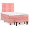 vidaXL Sommier &agrave; lattes de lit avec matelas rose 120x190 cm velours