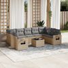 vidaXL Salon de jardin avec coussins 10 pcs beige r&eacute;sine tress&eacute;e