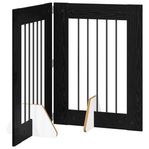vidaXL Porte de chien pliable avec supports 2 pcs Ch&ecirc;ne noir 120,5 cm