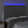 vidaXL T&ecirc;te de lit &agrave; LED Gris clair 144x5x118/128 cm Velours