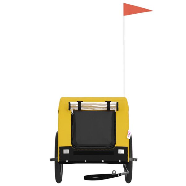 vidaXL Remorque de v&eacute;lo pour animaux de compagnie jaune et noir