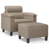 vidaXL Fauteuil avec repose-pied Taupe 60 cm Tissu microfibre