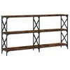 vidaXL Table console ch&ecirc;ne fum&eacute; 156x28x80,5 cm bois d'ing&eacute;nierie