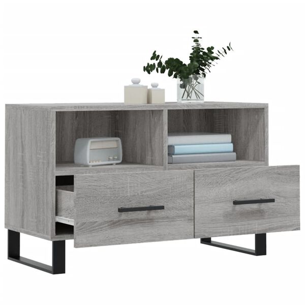 vidaXL Meuble TV Sonoma gris 80x36x50 cm Bois d'ing&eacute;nierie