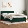 vidaXL Sommier &agrave; lattes de lit et matelas et LED vert fonc&eacute; 160x220cm velours
