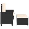 vidaXL Banc de jardin avec coussins et repose-pied noir r&eacute;sine tress&eacute;e