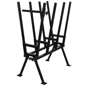 vidaXL Tr&eacute;teau enduit de poudre noir pour travail en bois